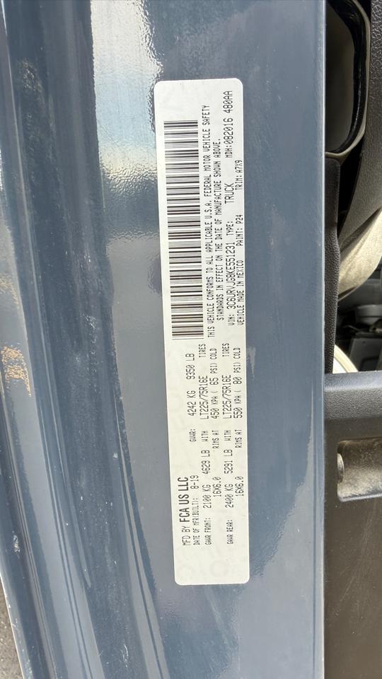 RAM Promaster 3500 High Roof w/Extended Length 2019