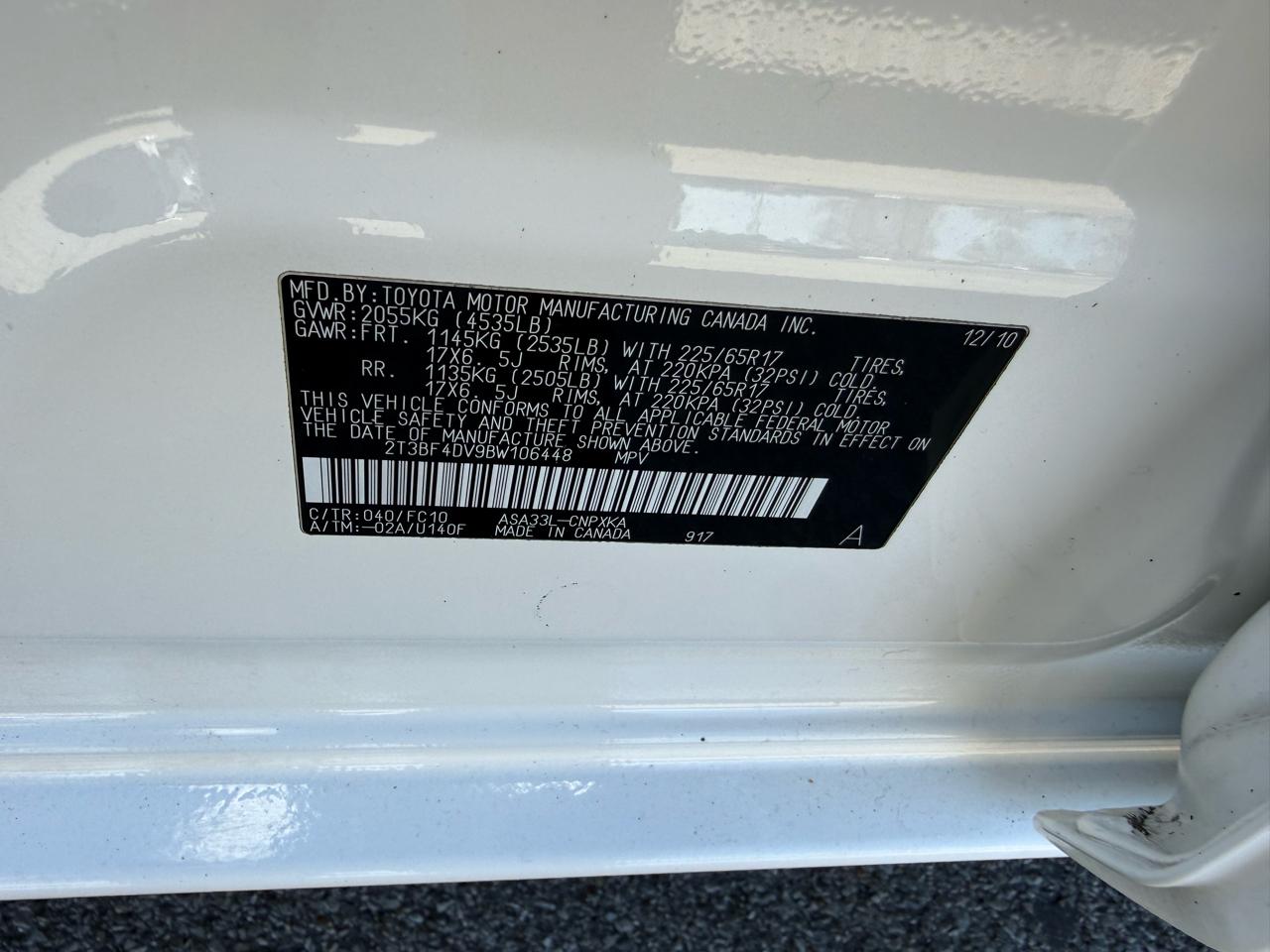 Toyota RAV4 Base I4 4WD 2011