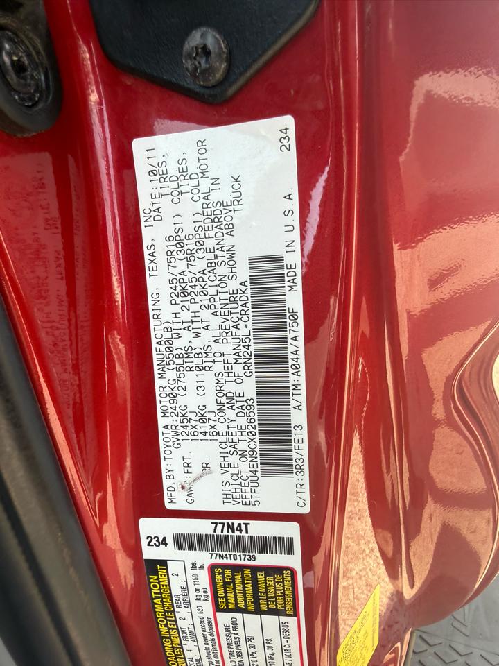 Toyota Tacoma Access Cab V6 Auto 4WD 2012
