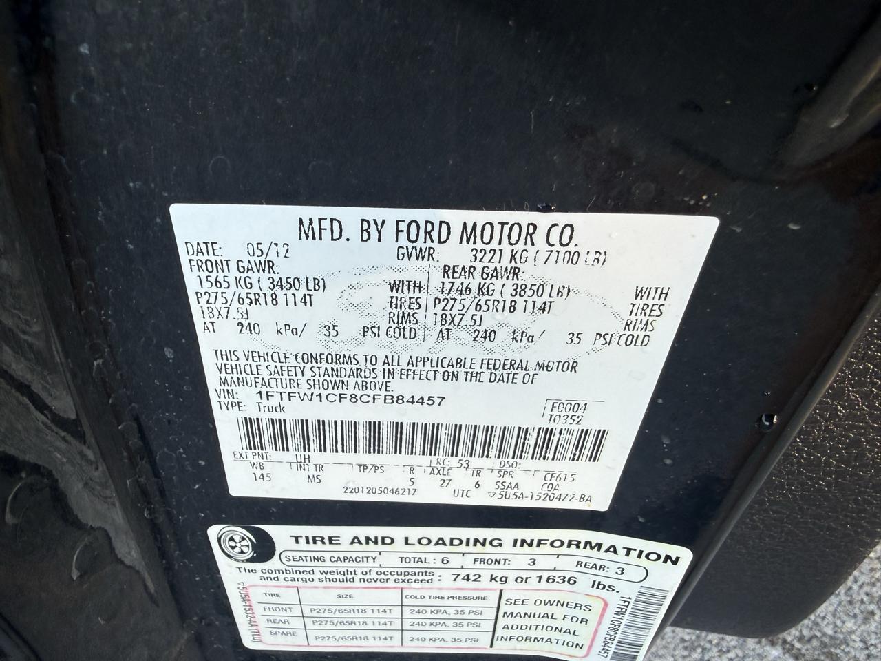 Ford F-150 XLT 2WD 2012