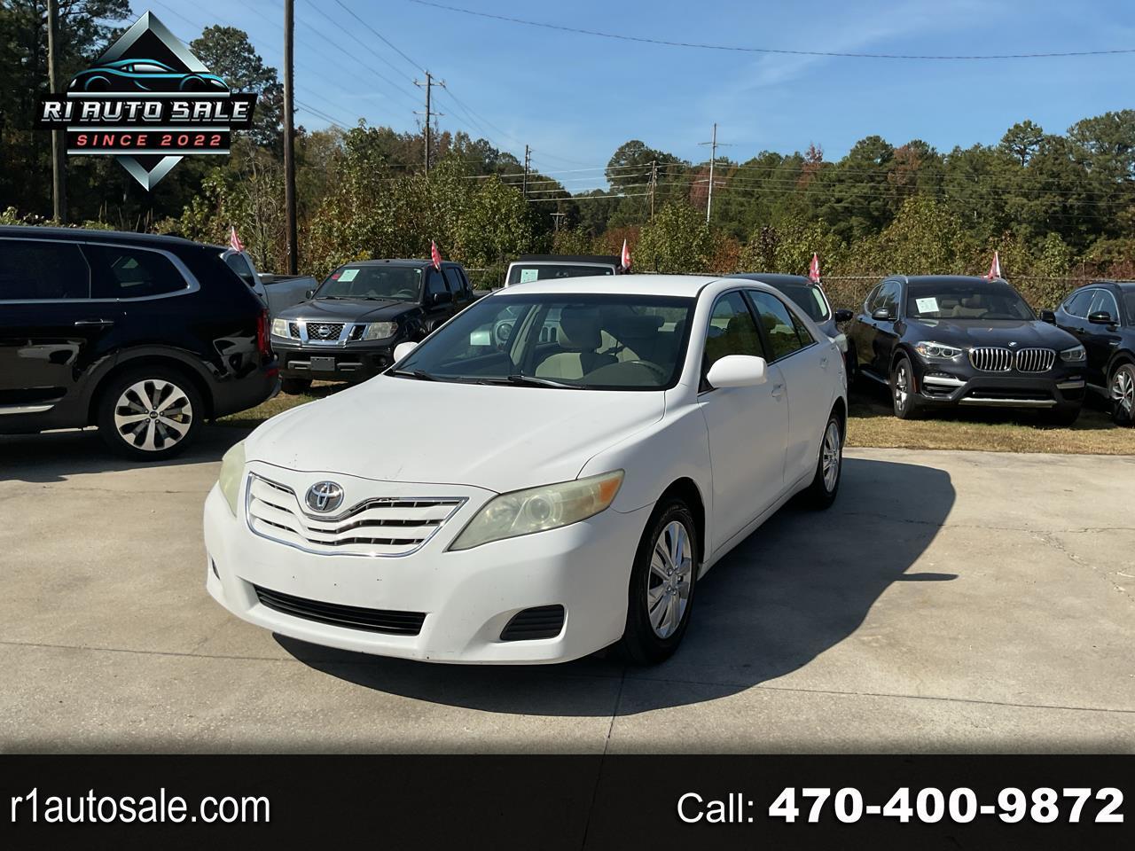 White 2010 Toyota Camry Sedan Front-Wheel Drive Automatic