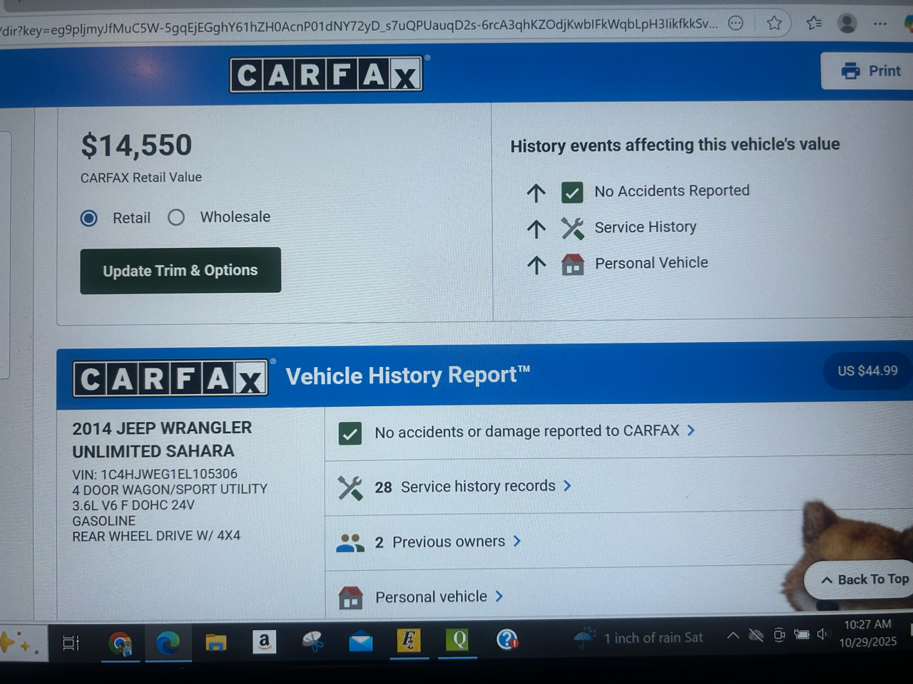 Jeep Wrangler Unlimited Sahara 4WD 2014 Jeep Wrangler Unlimited Sahara 4WD 2014