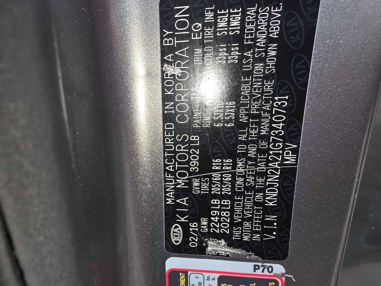 Kia Soul Base 6A 2016