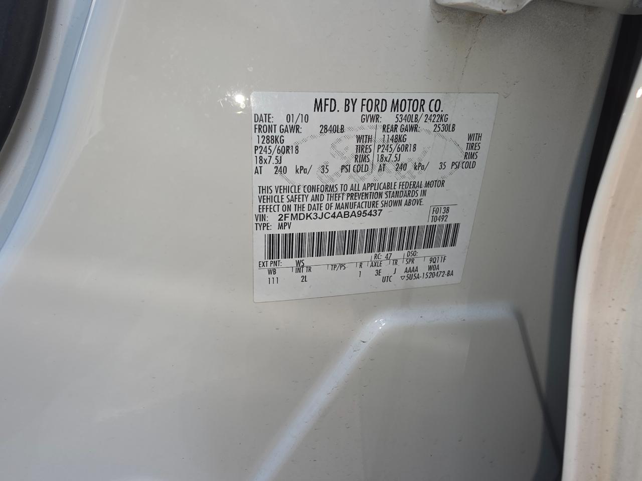 Ford Edge SEL FWD 2010