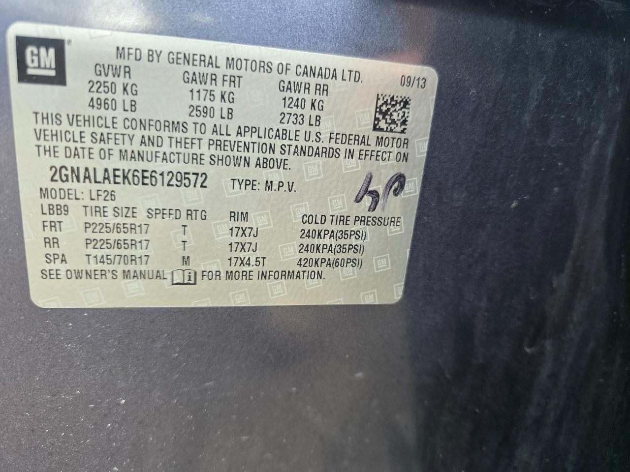 Chevrolet Equinox LS 2WD 2014