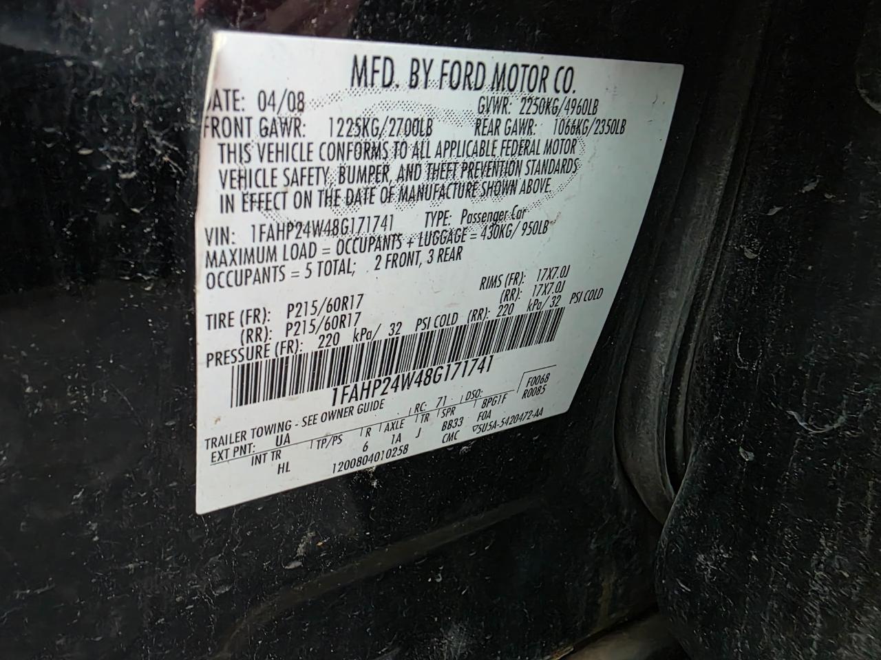Ford Taurus SEL 2008
