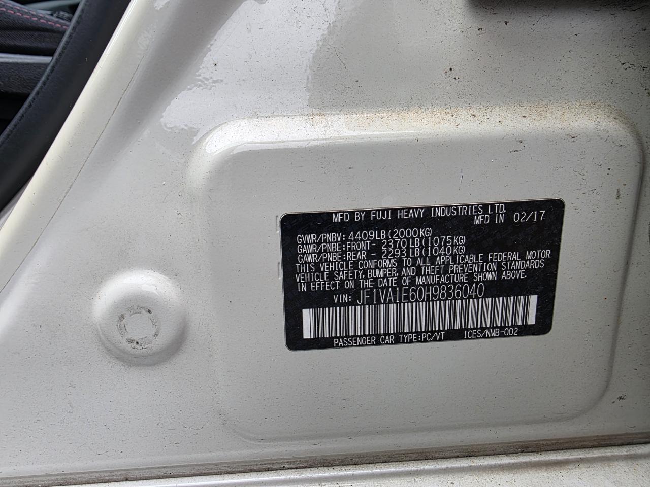 Subaru WRX Premium 6M 2017