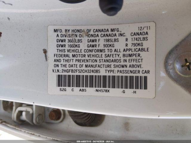 Honda Civic LX Sedan 5-Speed AT 2012