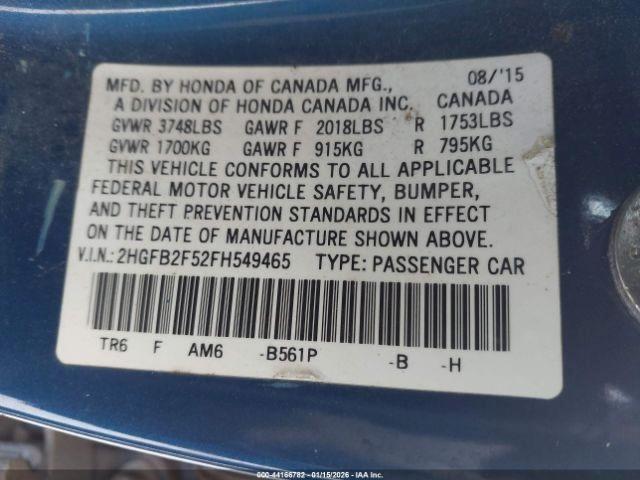 Honda Civic LX Sedan CVT 2015