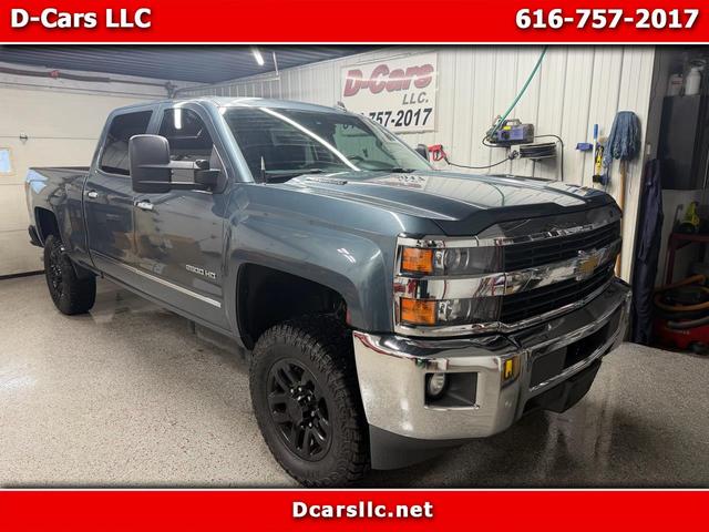 Blue 2015 Chevrolet Silverado 2500HD LTZ Crew Cab 4WD Pickup Truck Four-Wheel Drive 6-Speed Automatic