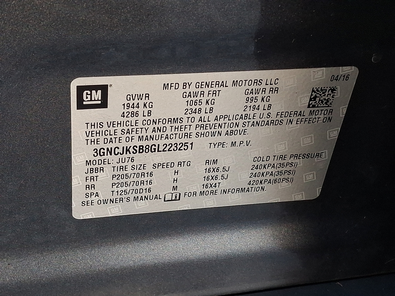 Chevrolet Trax LS FWD 2016