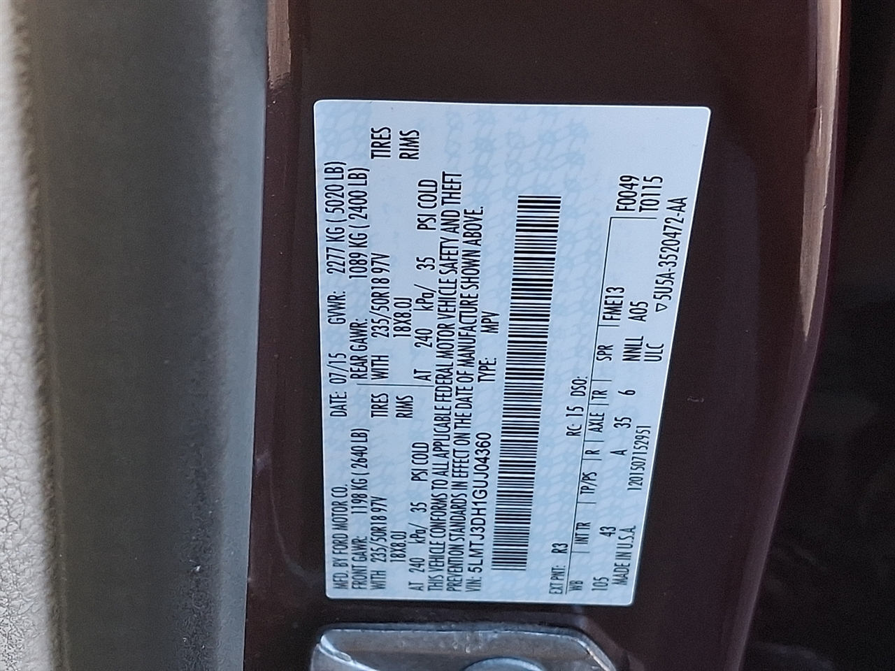 Lincoln MKC Reserve AWD 2016