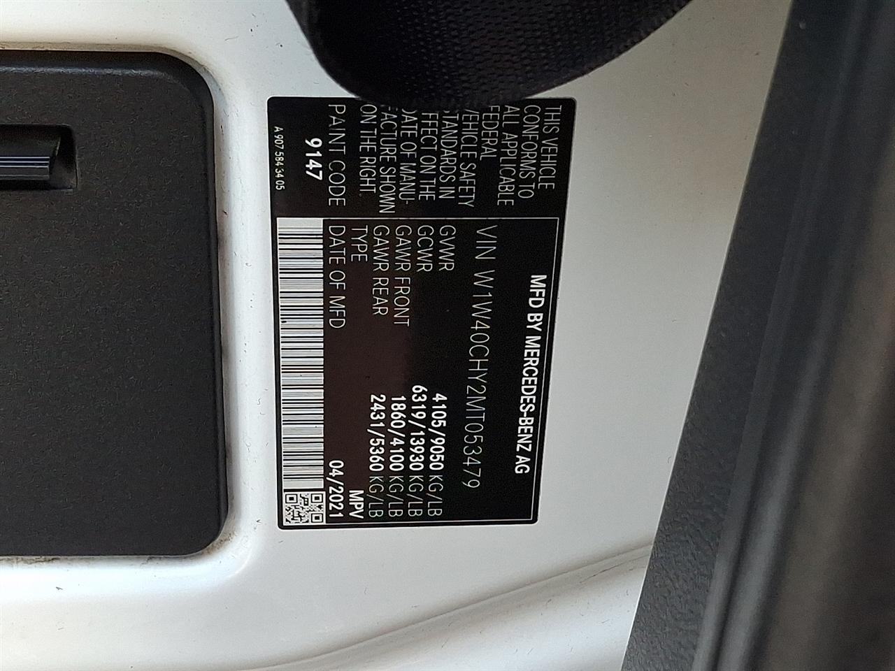 Mercedes-Benz Sprinter 2500 170-in. WB 2021