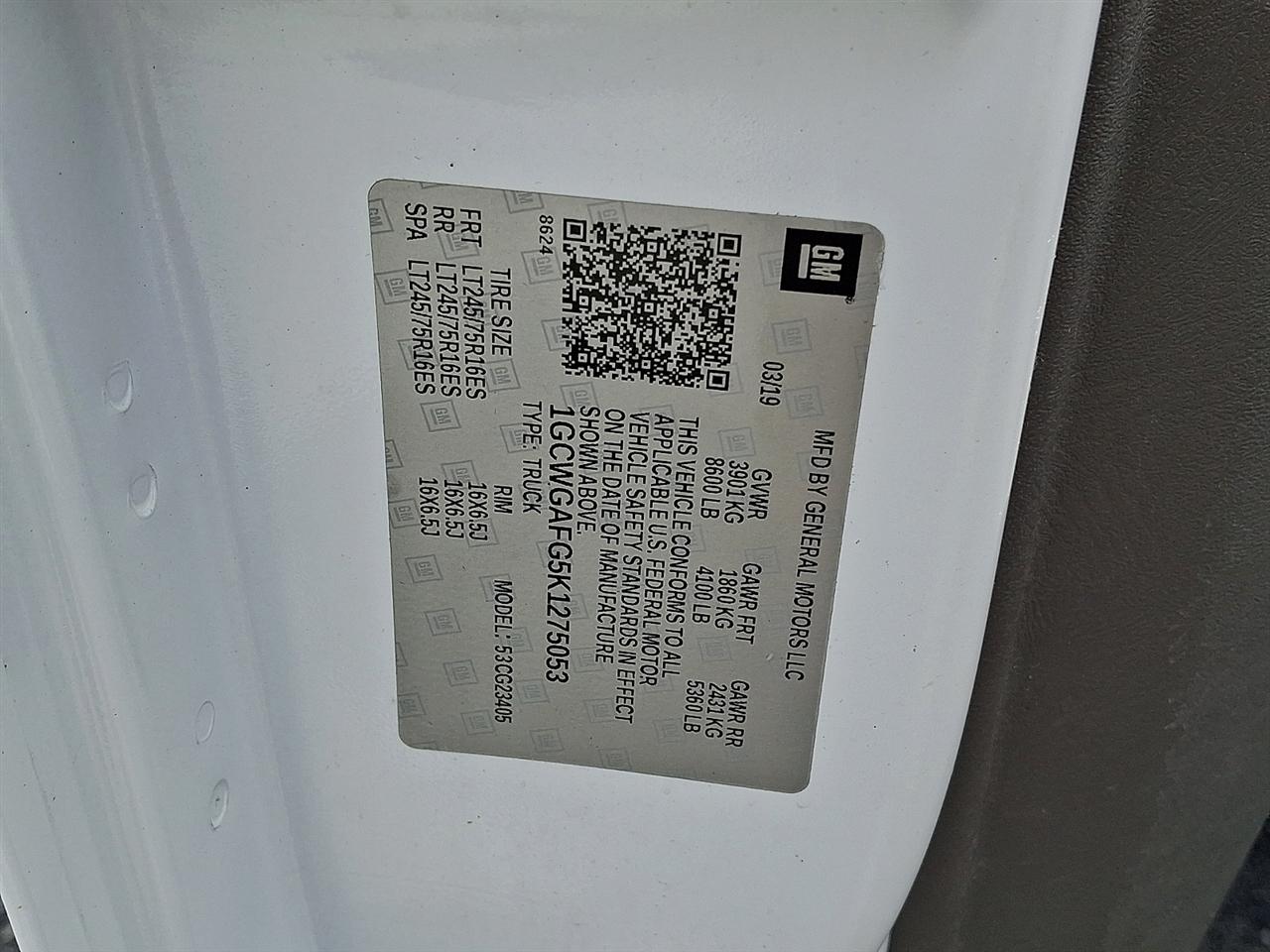 Chevrolet Express 2500 Cargo 2019