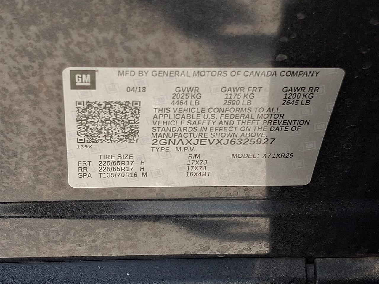 Chevrolet Equinox LT 2WD 2018