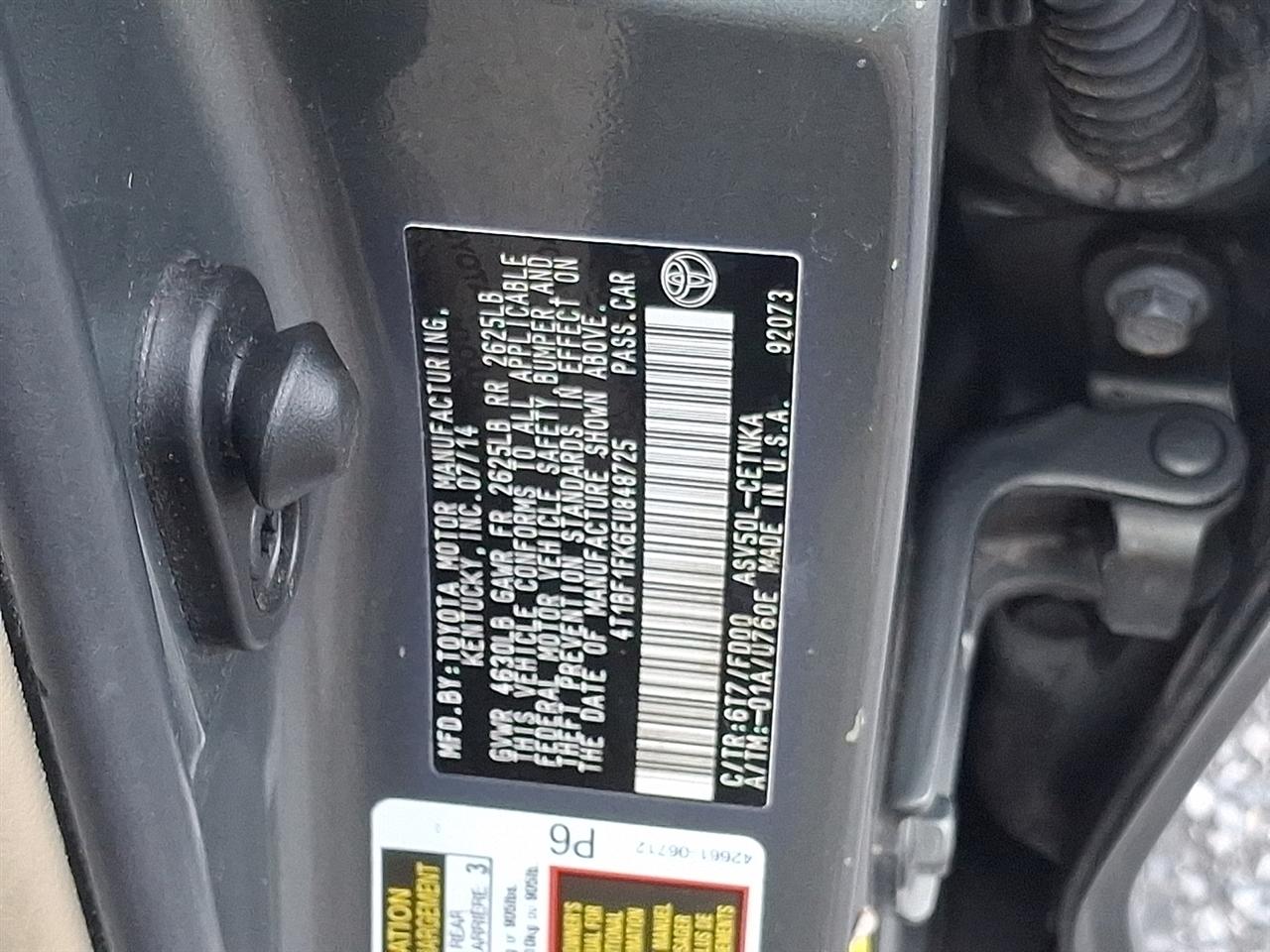 Toyota Camry LE 2014
