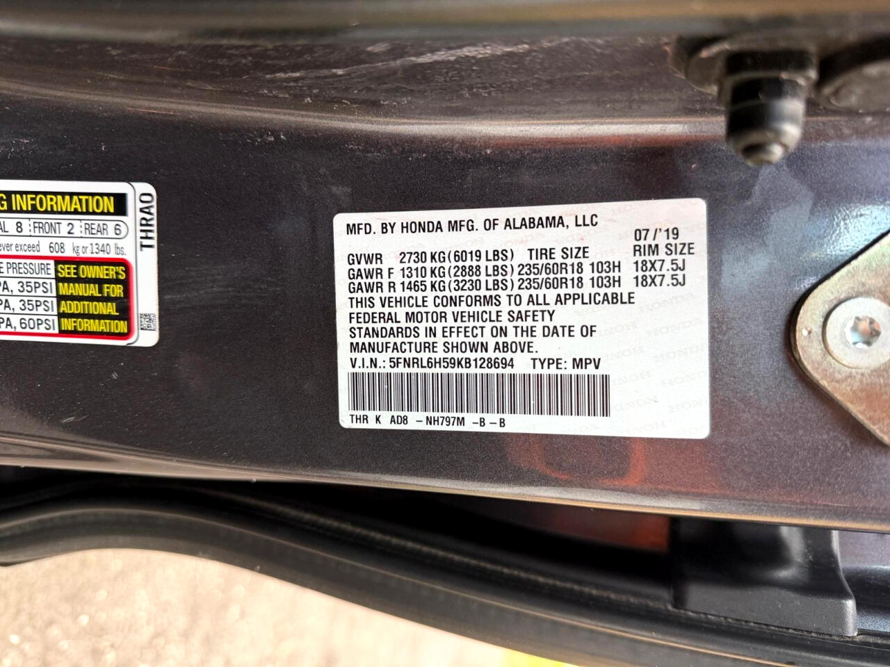 Honda Odyssey EX 2019