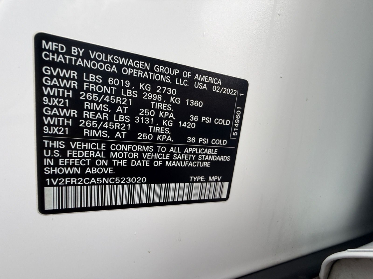 Volkswagen Atlas V6 SEL Premium R-Line 4MOTION 2022