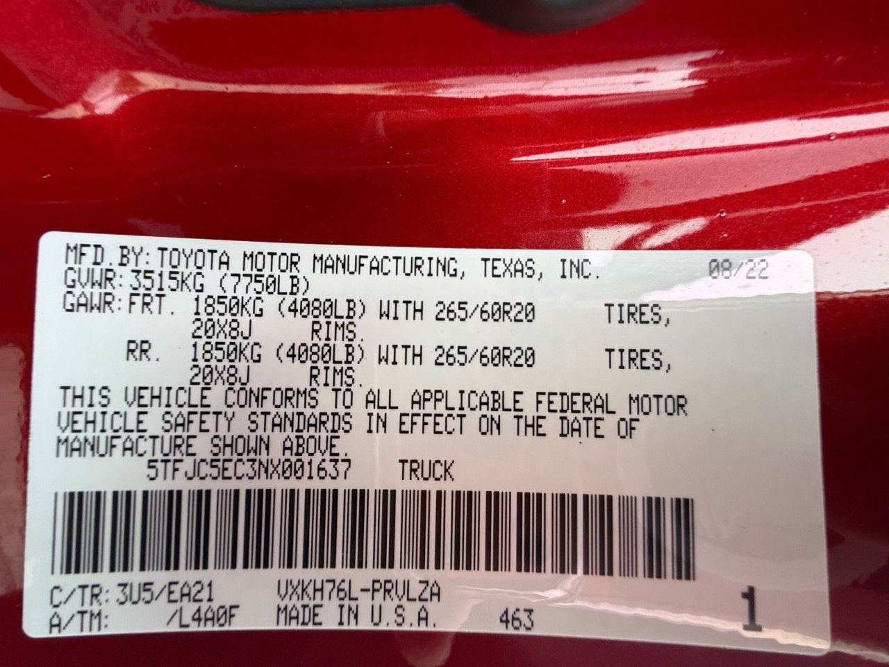 Toyota Tundra Limited CrewMax 4WD Long Bed Hybrid 2022