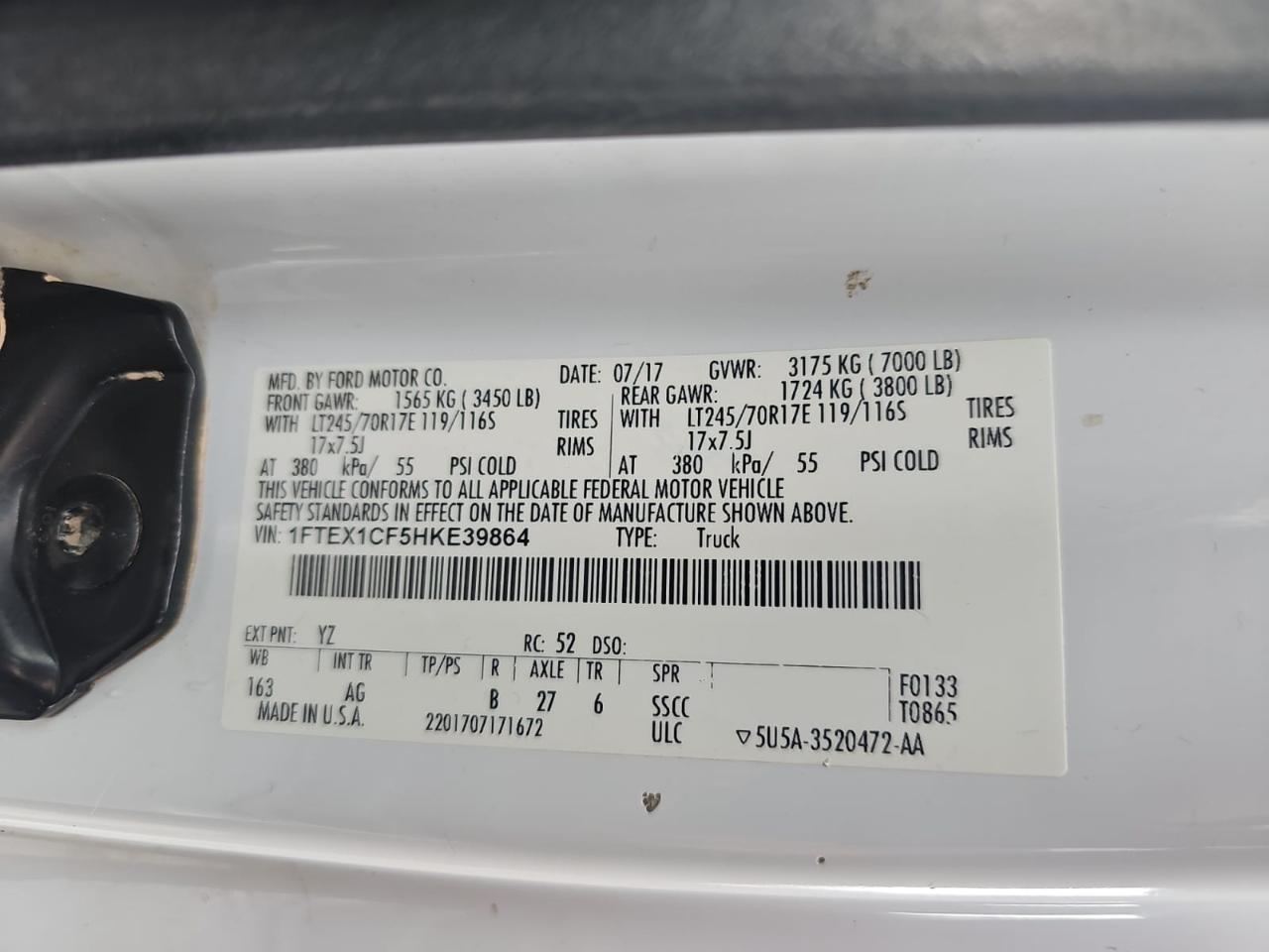 Ford F-150 XL SuperCab 6.5-ft. Bed 2WD 2017