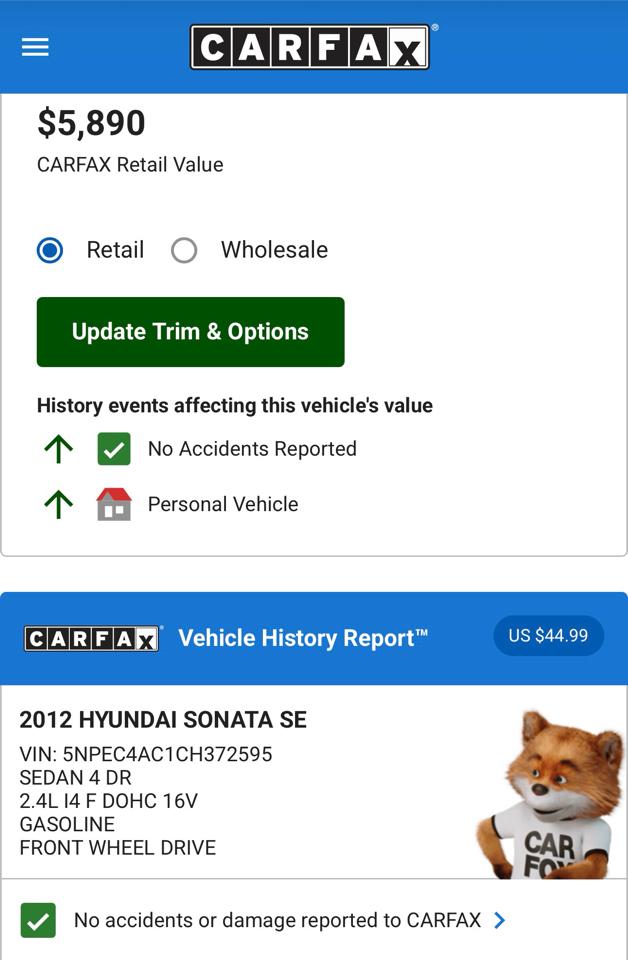 Hyundai Sonata SE 2012