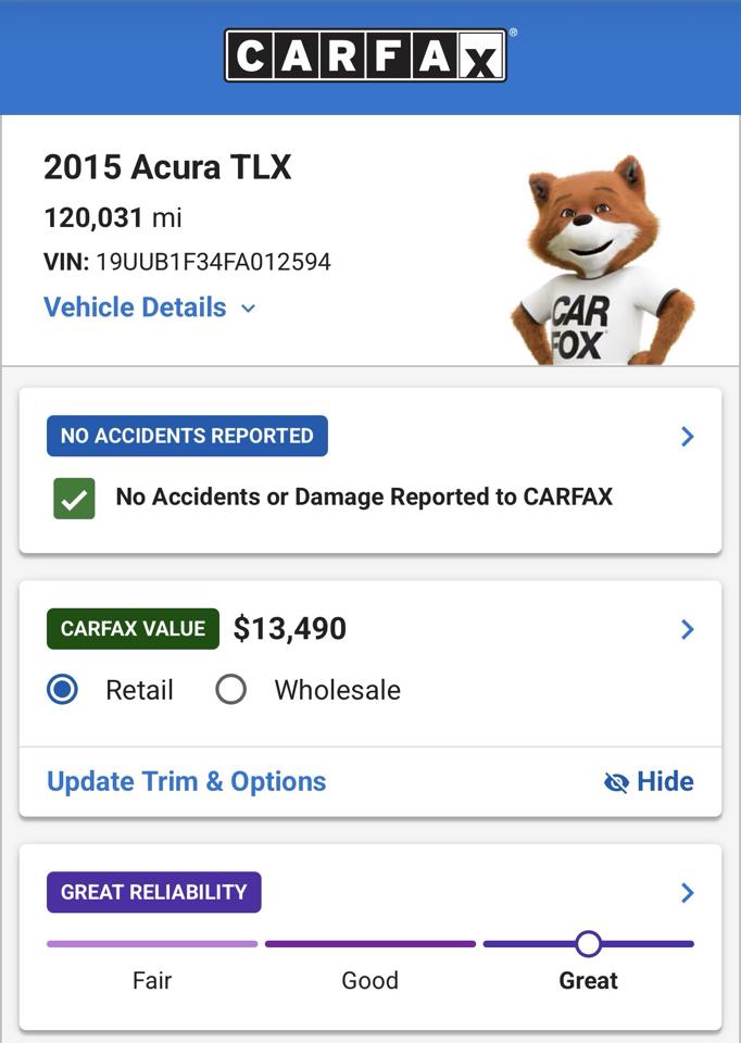 Acura TLX 8-Spd DCT 2015