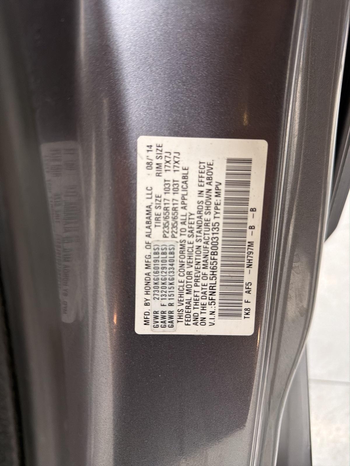 Honda Odyssey EX-L 2015