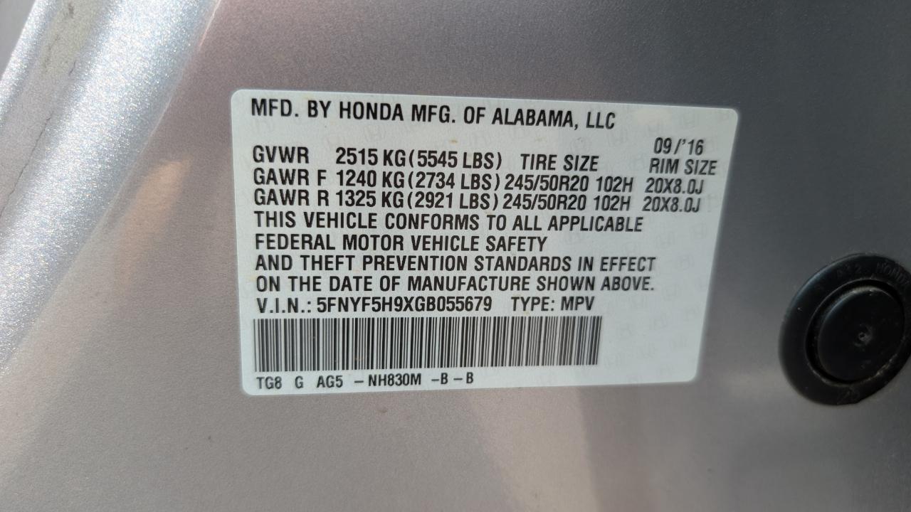 Honda Pilot Touring 2WD 2016