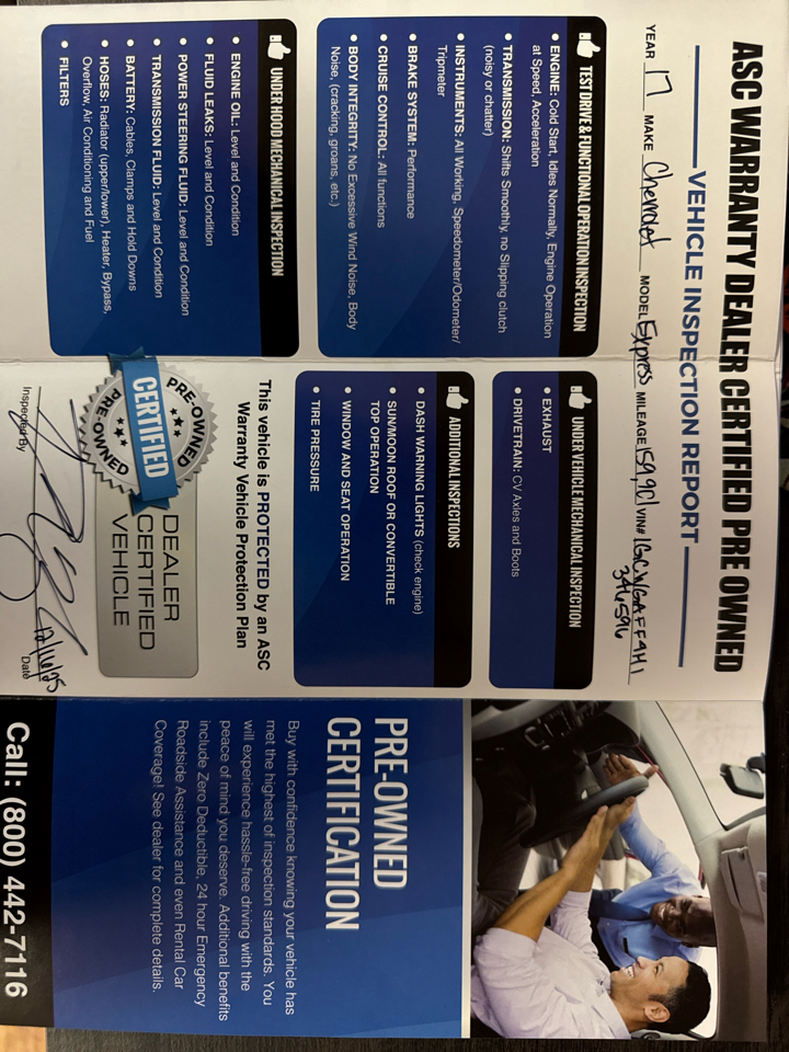 Chevrolet Express Cargo Van  2017