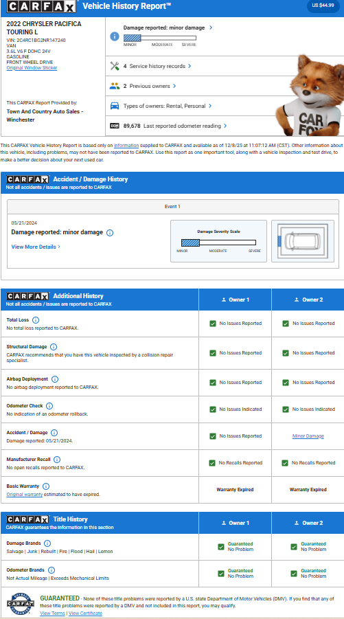 Chrysler Pacifica  2022