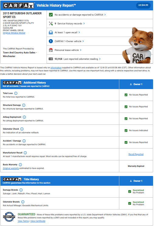 Mitsubishi Outlander Sport  2015