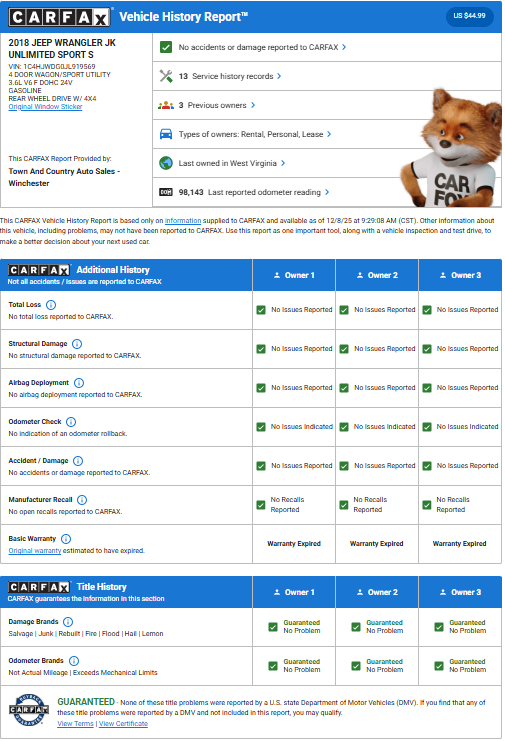 Jeep Wrangler JK Unlimited  2018