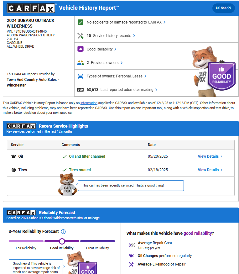 Subaru Outback Wilderness AWD 2024