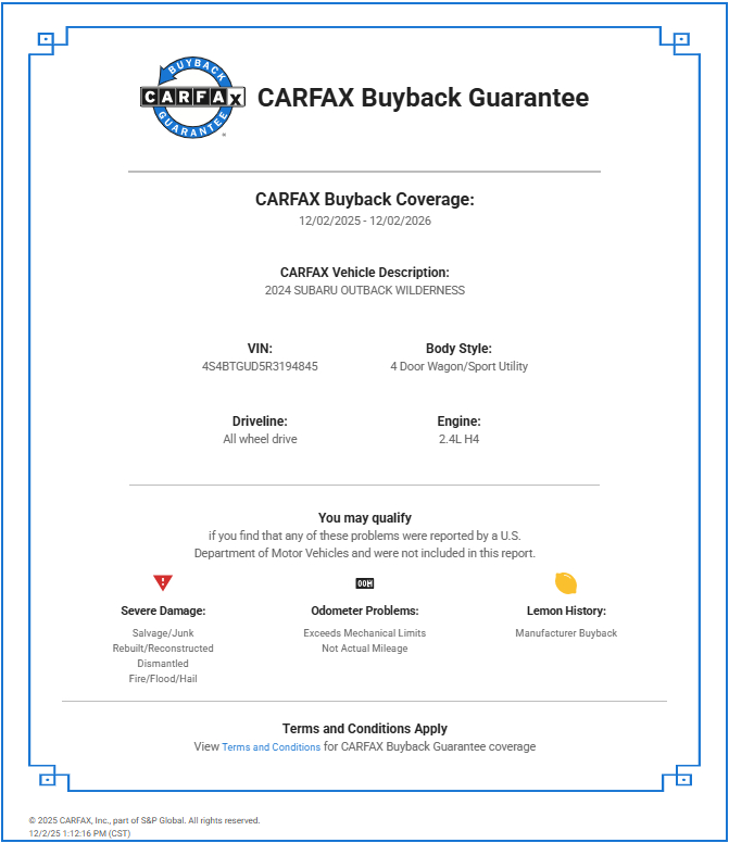 Subaru Outback Wilderness AWD 2024