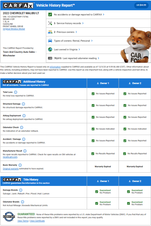 Chevrolet Malibu  2022