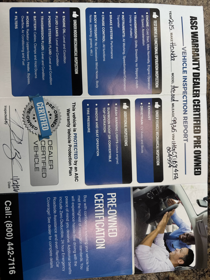 Honda Accord Coupe  2015