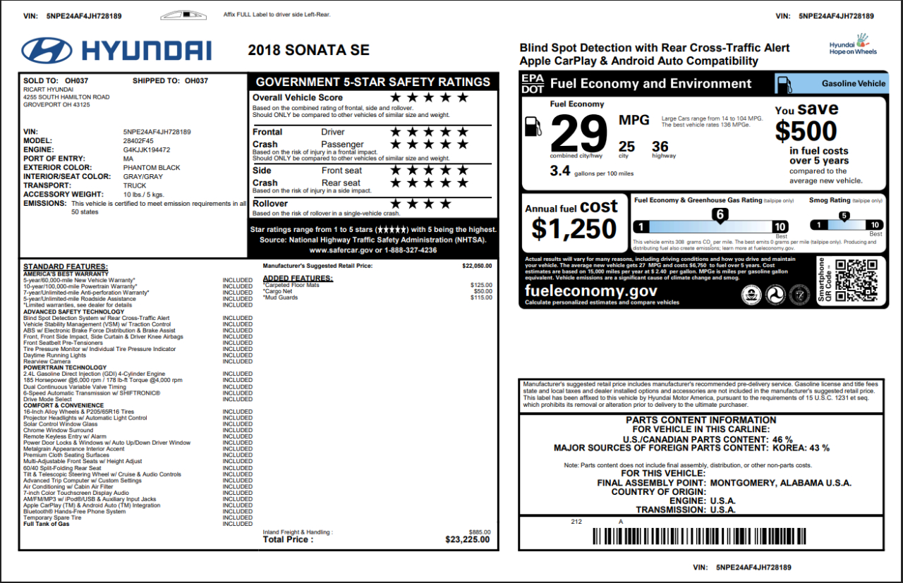 Hyundai Sonata  2018