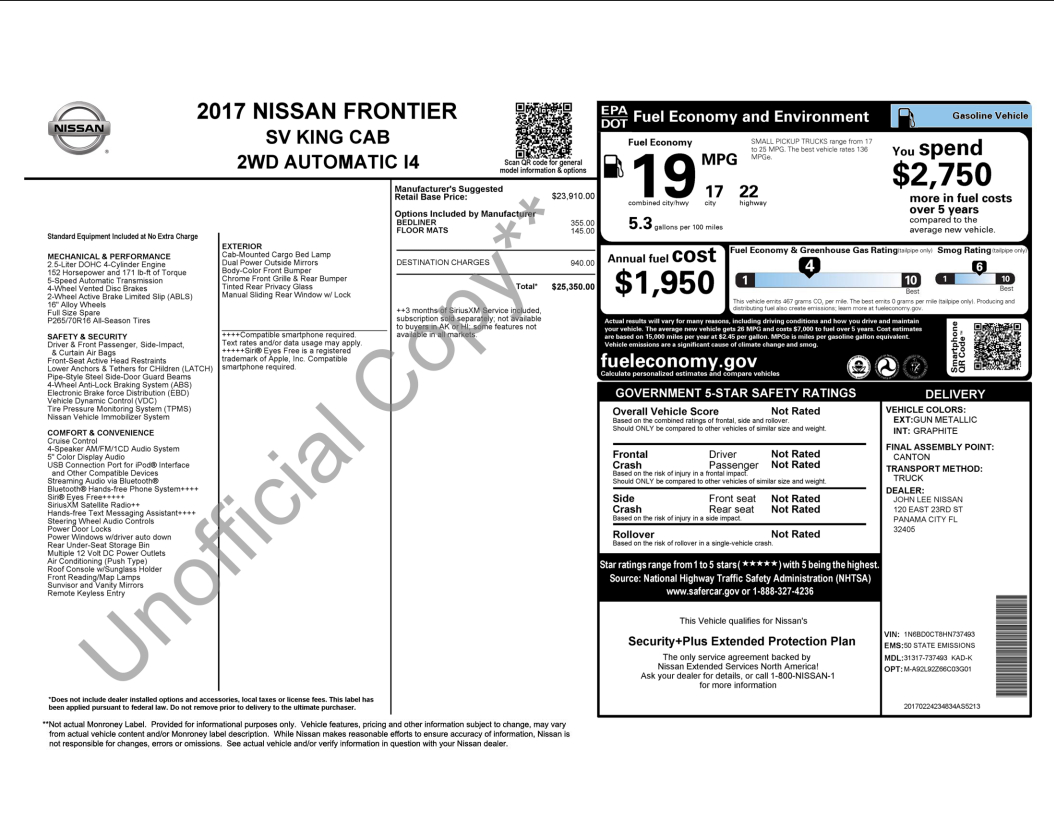 Nissan Frontier  2017