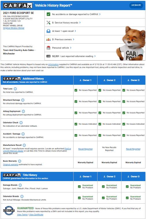 Ford EcoSport SE 2021