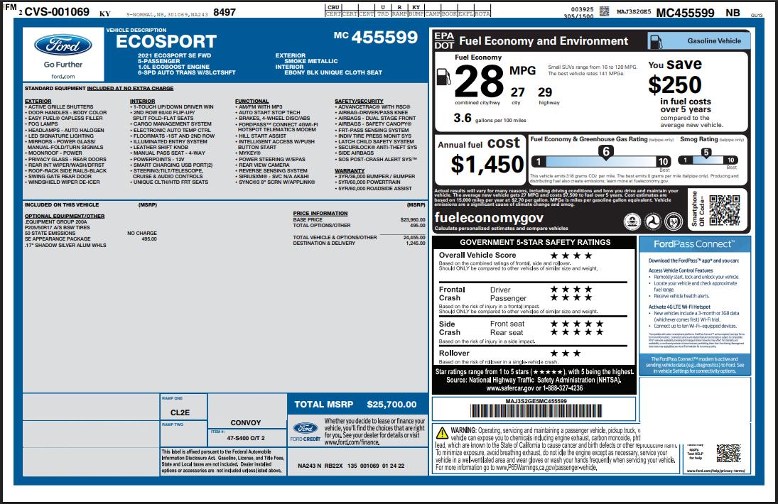 Ford EcoSport SE 2021
