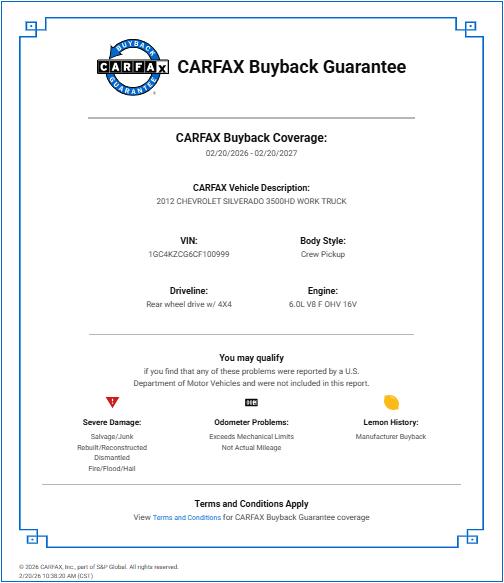 Chevrolet Silverado 3500HD Work Truck 2012