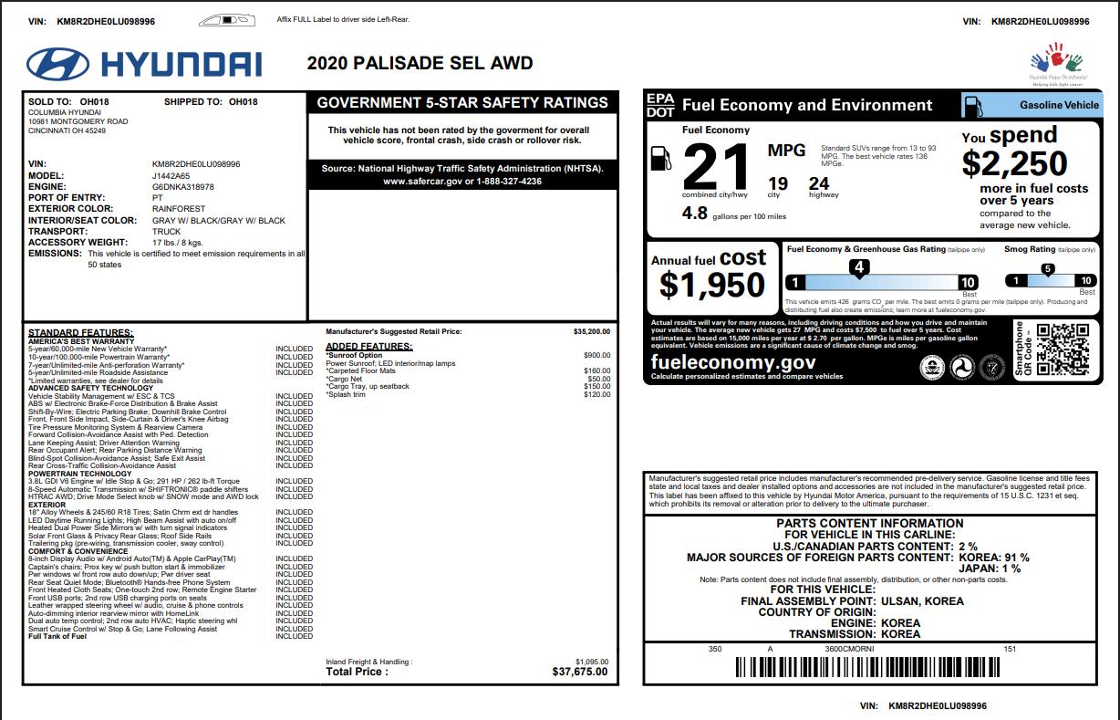 Hyundai Palisade  2020