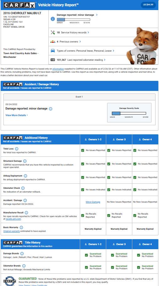 Chevrolet Malibu  2016