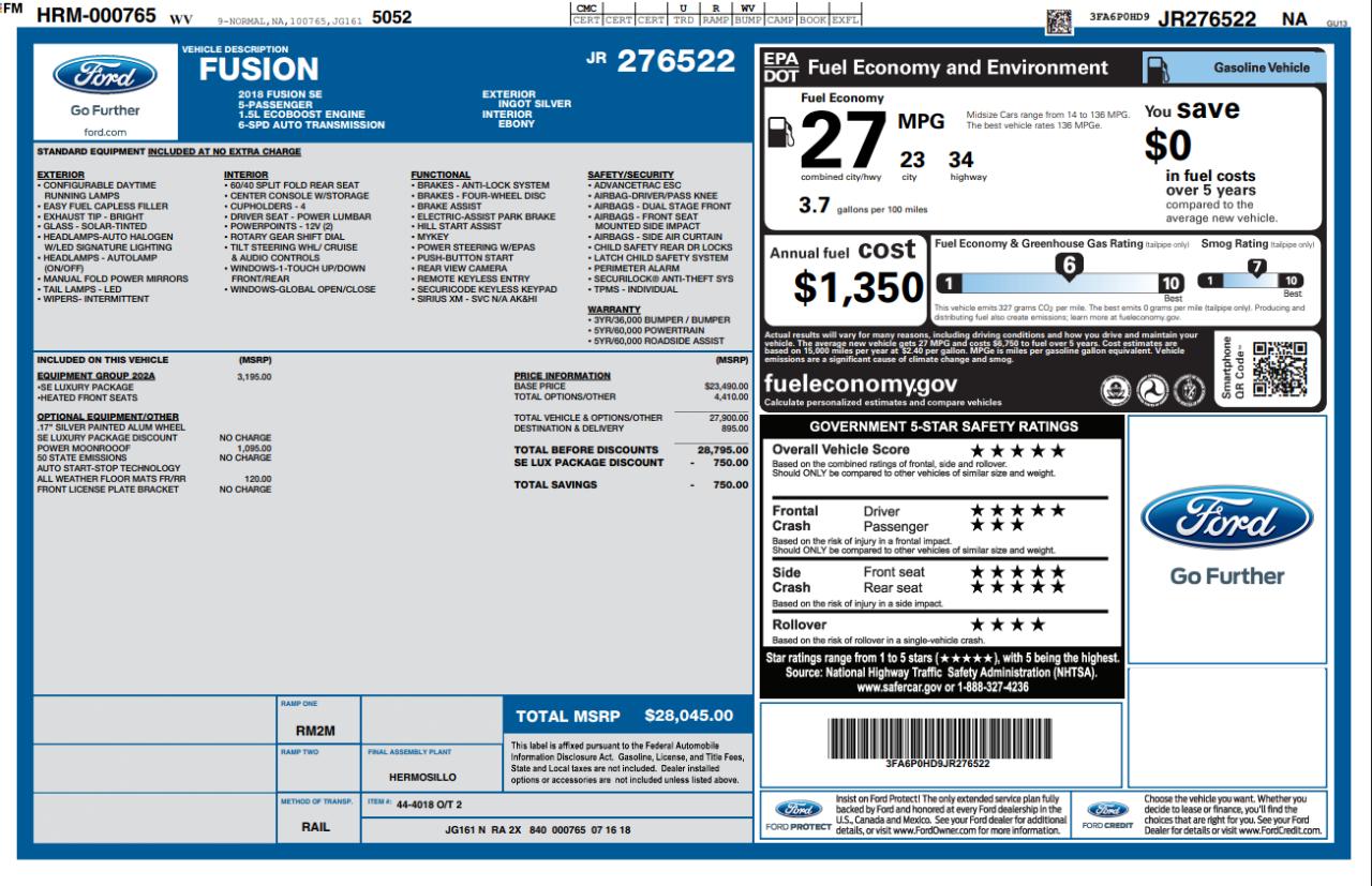 Ford Fusion  2018