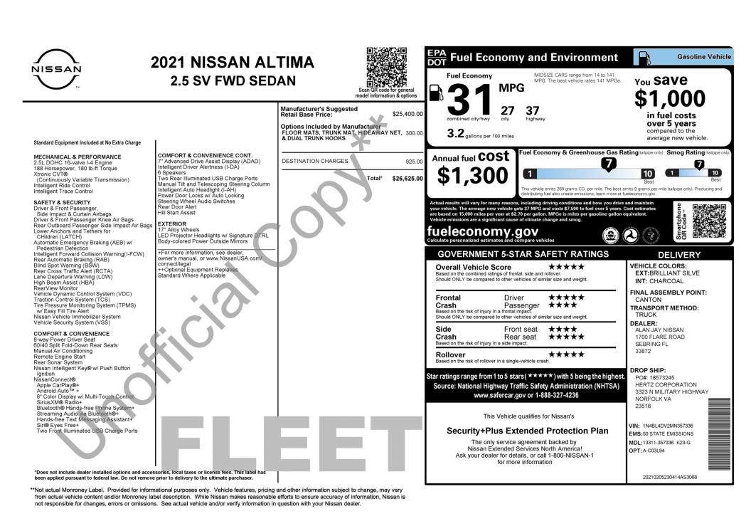 Nissan Altima  2021