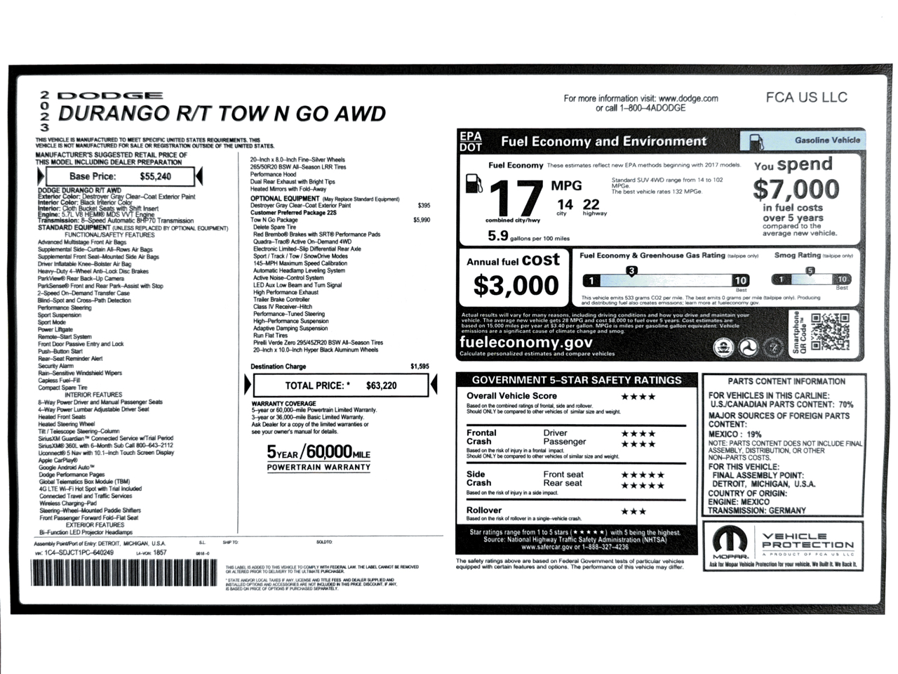 Dodge Durango R/T AWD 2023