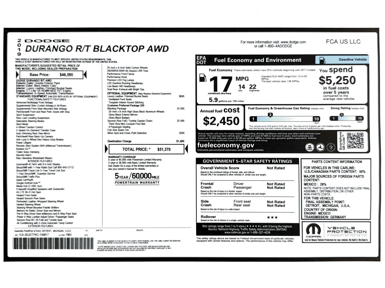 Dodge Durango R/T AWD 2019