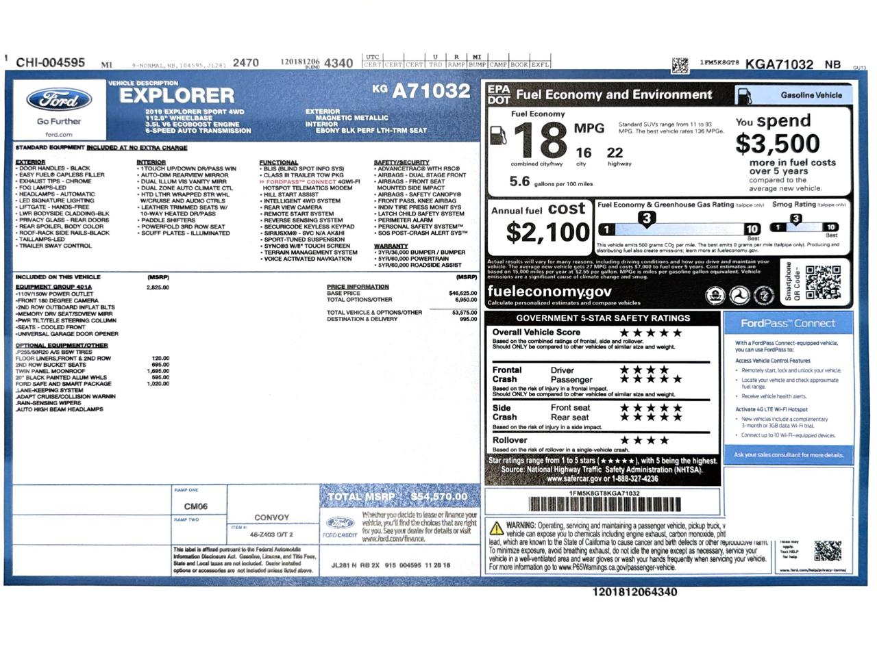 Ford Explorer Sport 4WD 2019