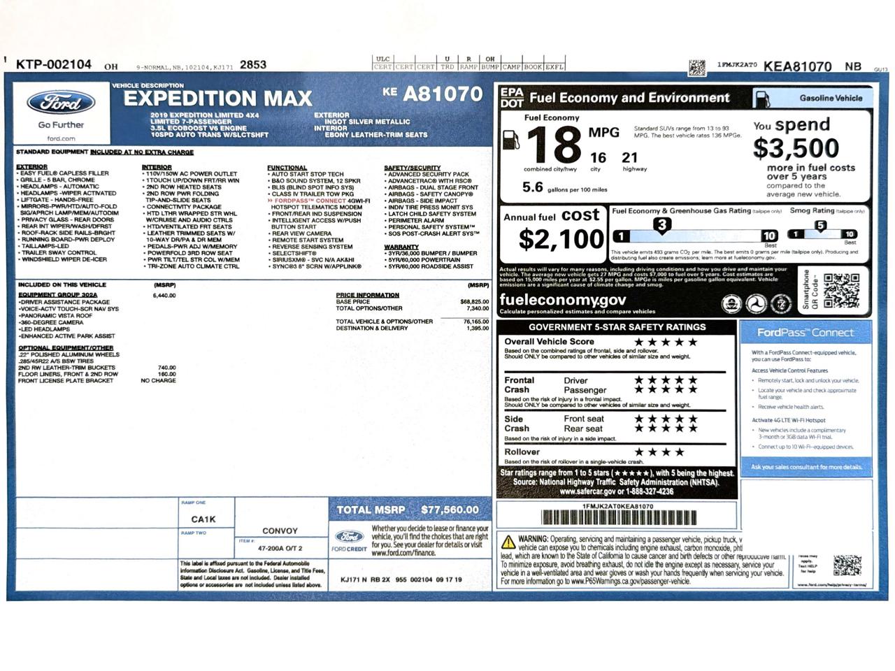 Ford Expedition Max Limited 4x4 2019
