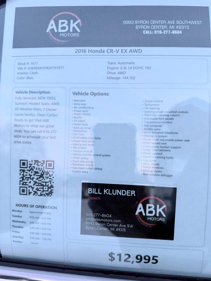 Honda CR-V EX AWD 2016